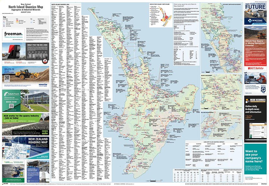 New Zealand Quarry Map - North Island